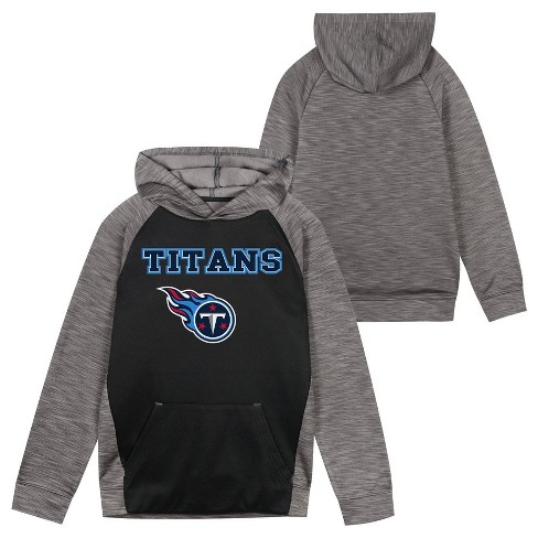 NFL Tennessee Titans Boys' Black/Gray Long Sleeve Hooded Sweatshirt - M