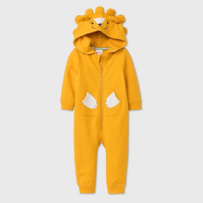 Baby Boys' Lion Long Sleeve Romper - Cat & Jack™ Gold 6-9M