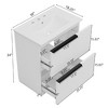 NicBex Modern Fluted Design Freestanding Vanity, Bathroom Vanity with Ceramic Sink, Dual-Tier Split Full-Extension Drawers - 3 of 4