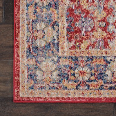 Global Vintage Persian-Inspired 2'x4' Red Synthetic Area Rug