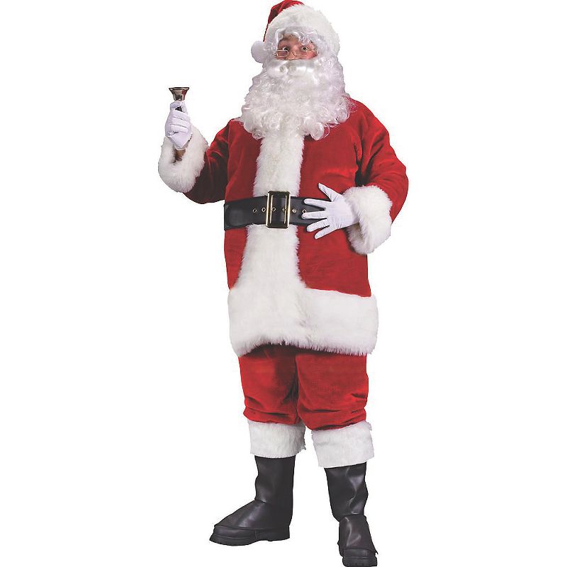 Fun World Mens Premium Santa Suit Costume - X Large - Red, 1 of 2