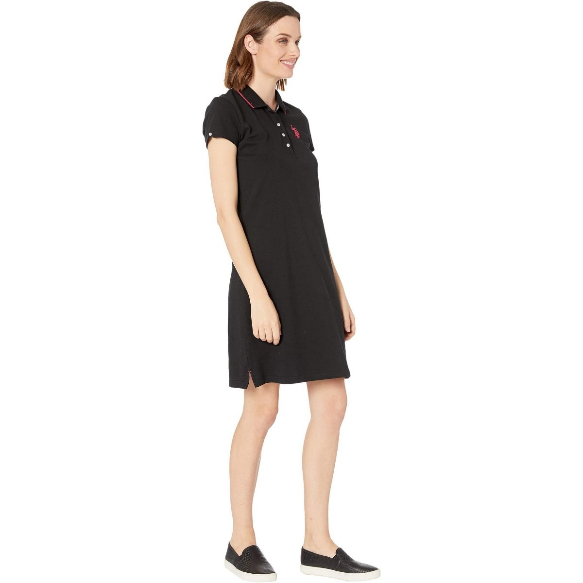 Женские платья U.S. Polo Assn. U.S. Polo Assn. Women’s Polo Dress with Tipped CollarAnthracite X-Large — фото 4
