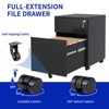 Metal Mobile File Cabinet with Lock, Under Desk Filing Storage Cabinet, Rolling Filing Storage Cabinet For Home Office Study Room Black 3 - 4 of 4