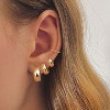 Small Chunky Hoop Earrings for Women | 14K Gold & Silver Plated Huggies, Hypoallergenic for Sensitive Ears - 2 of 4