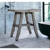 HomeRoots 18" X 18" Antiqued Gray Solid Wood Shower Bench - 2 of 4