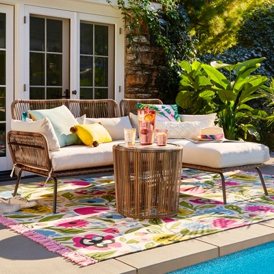 latigo rattan patio chat set