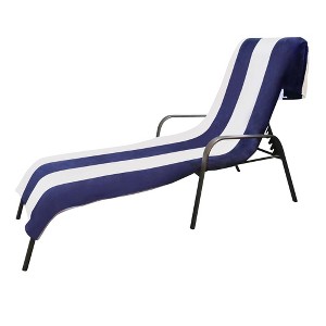 Cabana Striped Cotton Standard Size Towel/ Chaise Lounge Chair Cover by Blue Nile Mills - 1 of 4