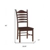 HomeRoots Espresso Wood Ladder Back Dining Side Chair - 3 of 4