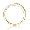 Guili 14k Gold Plated White Enamel Half & Half Stacking Ring with Cubic Zirconia, A Minimalist & Stylish Jewelry Piece for Kids & Teens, Size 4-8 - 2 of 2