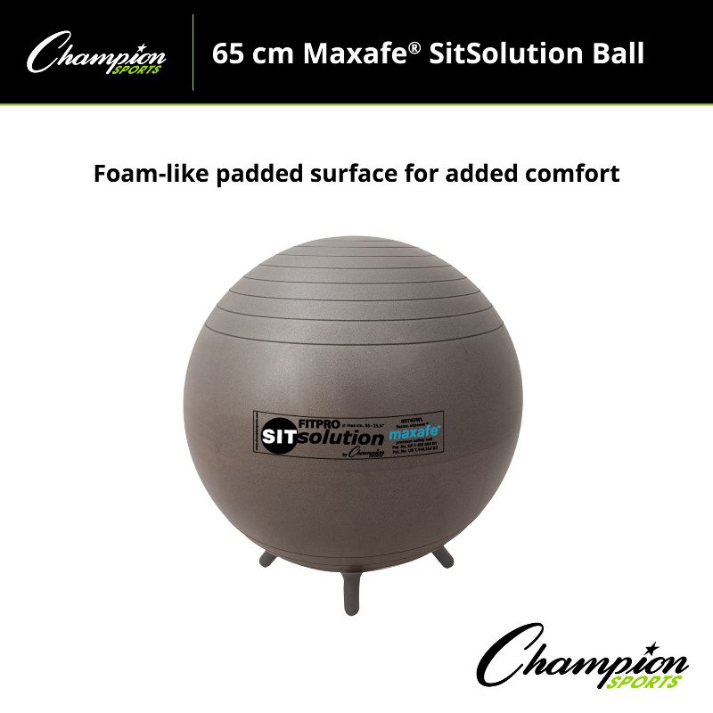Champion Sports MAXAFE Sitsolution 65cm Ball with Stability Legs, 5 of 6