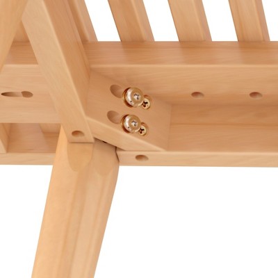 Natural Pine and Birch Mid-Century Square Bench