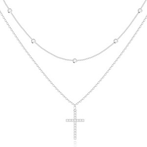 Christian Cross & Infinity Necklace for Women, 14K Gold/Silver Plated Non-Tarnish Religious Gift - 1 of 4