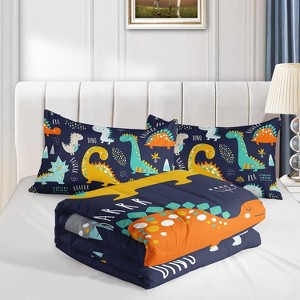 Luupatchy 3Pcsdinosaur Comforter Set With 1 Comforter And 2 Pillowcases For Boys And Girls Bedroom All Season - 1 of 3