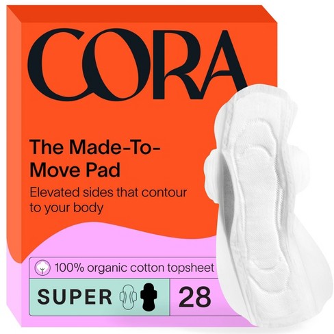 Cora Made-to-move Super Pads With Wings Organic Cotton Topsheet Ultra ...