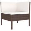 vidaXL Garden Furniture Set Brown PE rattan 3 Piece Set Modular - 3 of 4