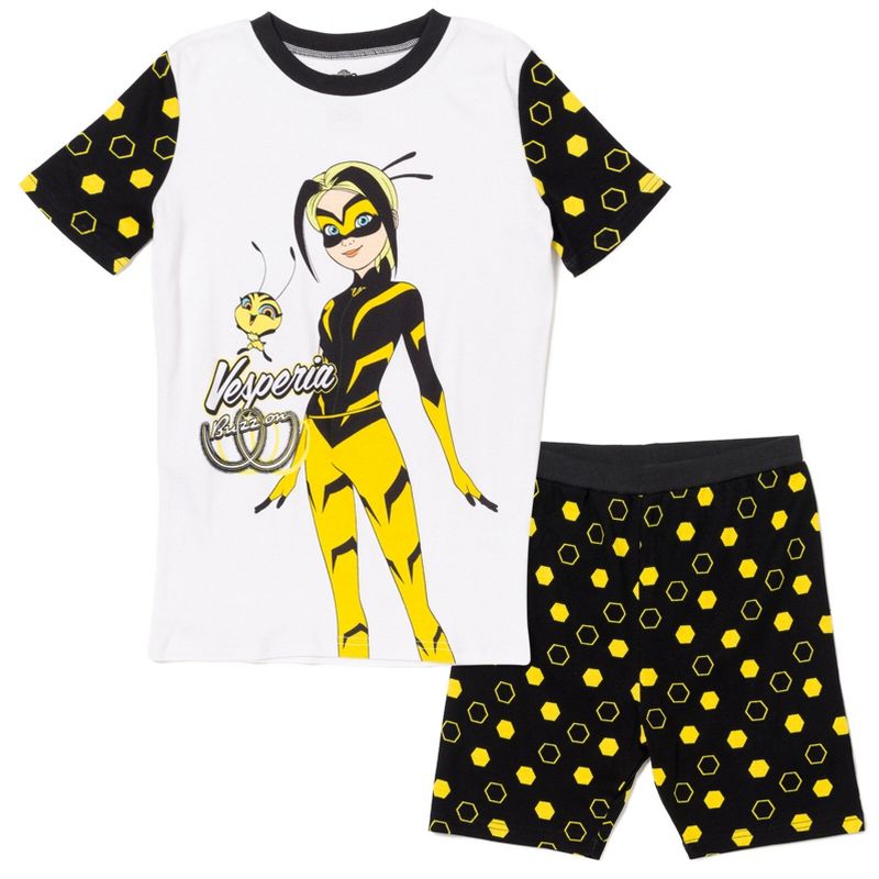 Miraculous Vesperia Girls Pajama Shirt and Shorts Sleep Set Little Kid to Big Kid, 1 of 7