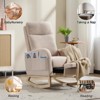 KTMBDW Rocking Chair Nursery, Teddy Upholstered Glider Rocker with High Backrest,Reading Chair Modern Rocking Accent Chairs for Living Room, Bedroom - 3 of 4