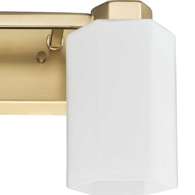 Estrada Brushed Gold 2-Light Vanity with Opal Glass Shades