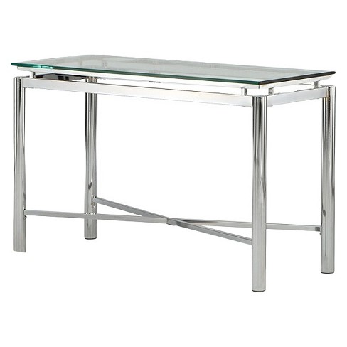 Custom chrome and glass sofa table Nova Sofa Table Chrome And Glass Steve Silver Target