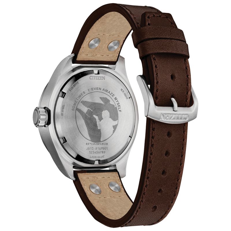 Citizen Star Wars Eco-Drive featuring Hans Solo 3-hand Silvertone Brown Leather Strap, 4 of 8