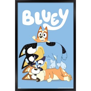 Trends International Bluey (2018) - Stacked Up Family Fun Framed Wall Poster Prints - 1 of 4