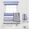 Bacati - Elephants Blue/Navy/Gray 6 pc Crib Bedding Set with Long Rail Guard Cover - 3 of 4