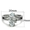 Slickblue Women’s Solitaire Ring with Marquise Clear CZ in Stainless Steel, 14x7mm Stone, No Plating, size 5–10 - 2 of 4