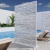 PexFix 72 in. x 47 in. Outdoor Privacy Rectangle Screen Galvanized Steel Panel Divider in White - 2 of 4