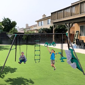 JANSNO 4 Function Swing Set with Metal Plastic Safe Swing Seat for Age 3+ - 1 of 4