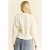 Women's CHUNKY CABLE RIBBON TAPE LACE UP PULLOVER SWEATER - DAVI & DANI - 3 of 4