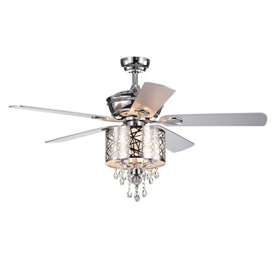 52" x 52" x 30" 3-Light Ceiling Fan Chandelier Gray - Warehouse Of Tiffany