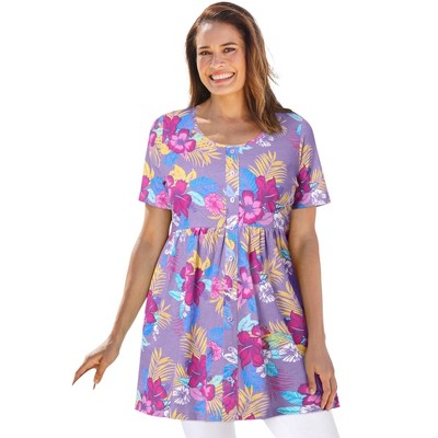 Woman Within Short-Sleeve Empire Waist Tunic