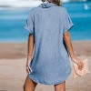 Women's Denim Daydream Mini Shirt Dress - Cupshe - 4 of 4