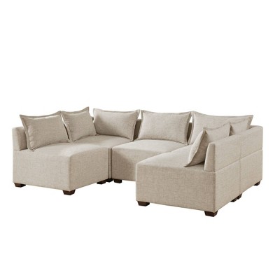 Molly 35" Linen Modular Corner Chair