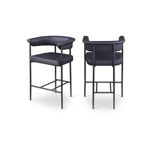 Meridian Furniture,Malin Boucle Fabric Counter Stool, Set of 2 - 1 of 4