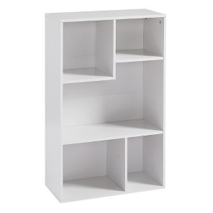 VECELO 5 Shelf Bookcase, Modern Style, Wooden Open Shelf Bookcase - 1 of 4