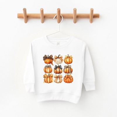 The Juniper Shop Coquette Fall Pumpkin Chart Toddler Graphic Sweatshirt