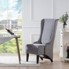 23.03" Faux Leather High-Back Accent Chair with Soft Padded Seat, Birch Wooden Legs and High-Density Foam - 3 of 4