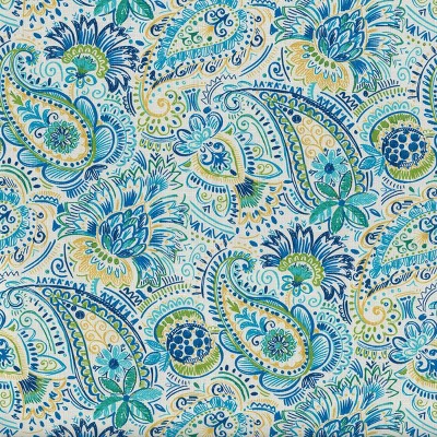 Gilford Blue and Yellow Paisley Rectangular Lumbar Pillows, Set of 2