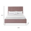 HomeRoots Blush Tufted Velvet Upholstered Queen Bed Frame - 3 of 4