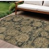 Charcoal Gold And Tan Floral Washable Indoor Outdoor Area Rug - 2 of 4