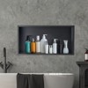 VEVOR Shower Niche, 13 x 25 x 4 inch Recessed Wall Niche, Heavy-duty Stainless Steel Modern Soap & Shampoo Storage Organizer, Black - 2 of 4