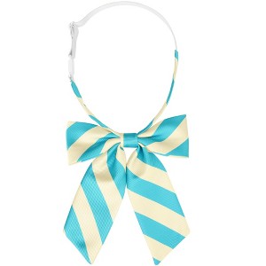 Elerevyo Women's Stylish Adjustable Elastic Band Pre-tied Stripes Bow Ties - 1 of 4