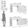 WOWLIVE Dresser for Bedroom with Charging Station and LED Light, Rotatable Vanity Desk with Fabric Drawers and Side Pockets, HD041 - 3 of 4