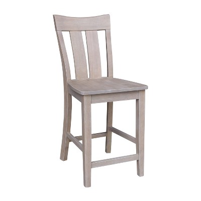 Elegant Coal & White Solid Wood Counter Stool 24" Seat Height