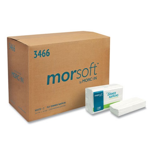 Morcon Tissue Morsoft Dinner Napkins, 2-Ply, 14.5 x 16.5, White, 3,000/Carton - image 1 of 4