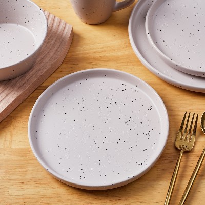Taupe and White Ceramic 16-Piece Dinnerware Set