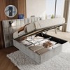 AMERLIFE Upholstered Bed Frame with Widened Headboard,Lift-Up Storage Bed and Built-in Light, Velvet - 2 of 4