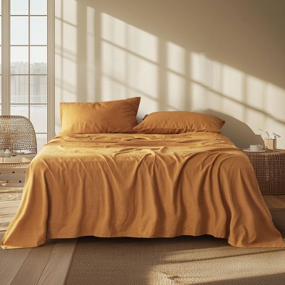 Cotton Sheets Set, Blend from Linen Cotton Bedsheets, GentleSoft™ & Breathable Bedsheets with 16 Inches Pocket, Gifts for All Seasons