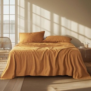 Cotton Sheets Set, Blend from Linen Cotton Bedsheets, GentleSoft™ & Breathable Bedsheets with 16 Inches Pocket, Gifts for All Seasons - 1 of 4